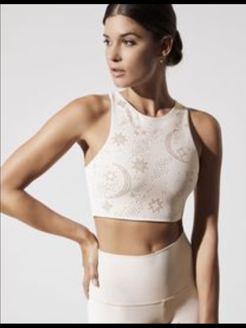 Beach Riot Seamless Moon & Star Sports Bra - Cream